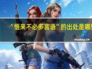 “悟来不必多言语”的出处是哪里