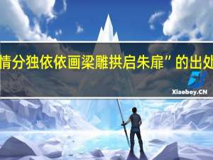 “情分独依依画梁雕拱启朱扉”的出处是哪里