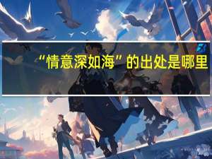 “情意深如海”的出处是哪里