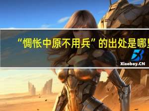 “惆怅中原不用兵”的出处是哪里