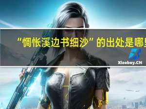 “惆怅溪边书细沙”的出处是哪里