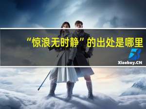 “惊浪无时静”的出处是哪里