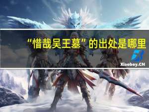 “惜哉吴王墓”的出处是哪里