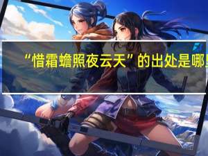 “惜霜蟾照夜云天”的出处是哪里