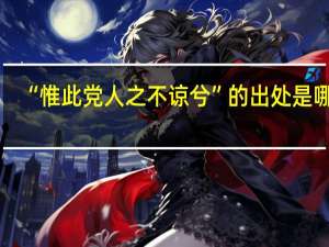 “惟此党人之不谅兮”的出处是哪里