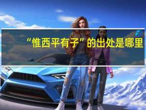 “惟西平有子”的出处是哪里