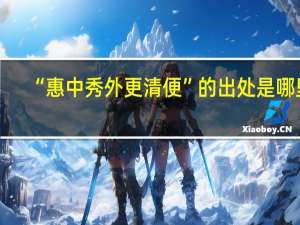 “惠中秀外更清便”的出处是哪里