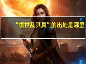 “惧世乱其真”的出处是哪里