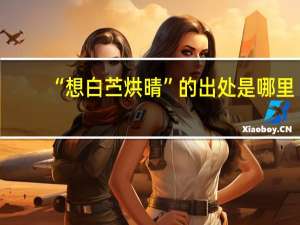 “想白苎烘晴”的出处是哪里