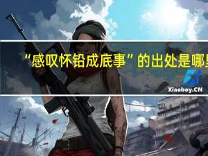 “感叹怀铅成底事”的出处是哪里