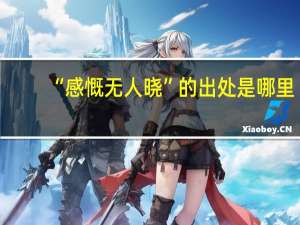 “感慨无人晓”的出处是哪里