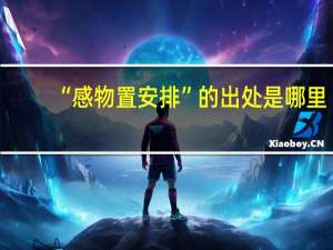 “感物置安排”的出处是哪里