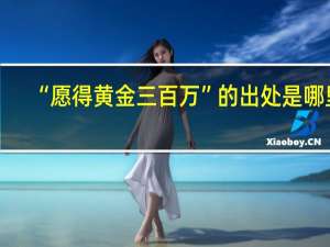 “愿得黄金三百万”的出处是哪里