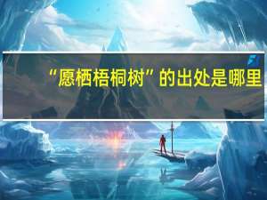 “愿栖梧桐树”的出处是哪里