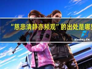 “慈悲清静亦频观”的出处是哪里