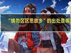 “慎勿区区思故乡”的出处是哪里
