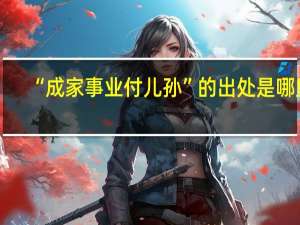 “成家事业付儿孙”的出处是哪里