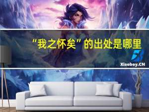 “我之怀矣”的出处是哪里