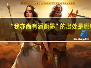 “我亦尚有潘衡墨”的出处是哪里