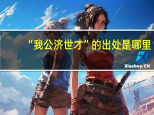 “我公济世才”的出处是哪里