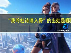 “我吟杜诗清入骨”的出处是哪里