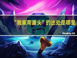 “我家南渡头”的出处是哪里