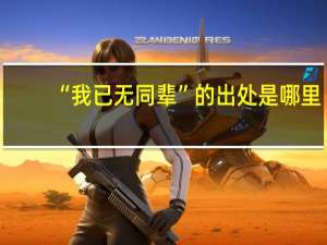 “我已无同辈”的出处是哪里