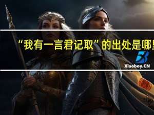 “我有一言君记取”的出处是哪里