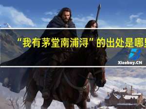 “我有茅堂南浦浔”的出处是哪里