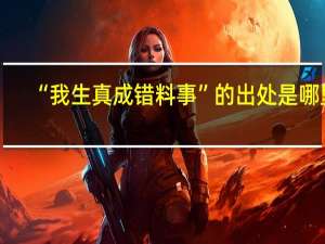 “我生真成错料事”的出处是哪里