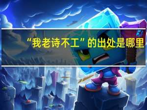 “我老诗不工”的出处是哪里