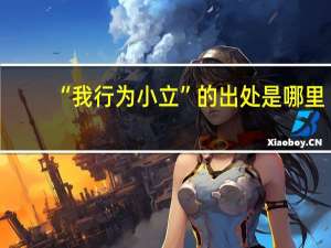 “我行为小立”的出处是哪里