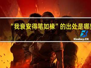 “我衰安得笔如椽”的出处是哪里