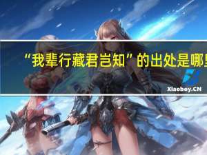 “我辈行藏君岂知”的出处是哪里