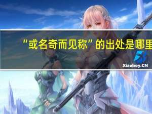“或名奇而见称”的出处是哪里