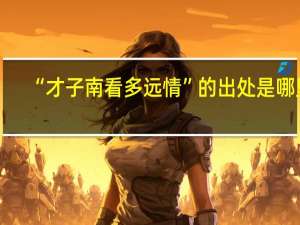 “才子南看多远情”的出处是哪里