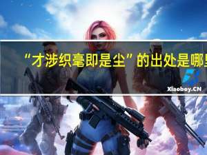 “才涉织毫即是尘”的出处是哪里