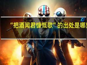 “把酒闻君慷慨歌”的出处是哪里