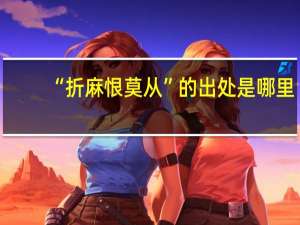 “折麻恨莫从”的出处是哪里