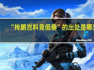 “抟鹏岂料竟低垂”的出处是哪里