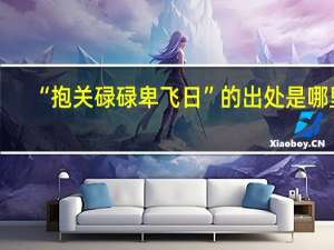 “抱关碌碌卑飞日”的出处是哪里