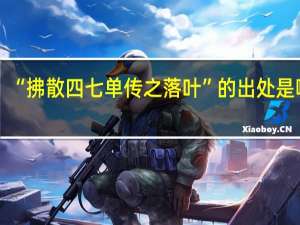 “拂散四七单传之落叶”的出处是哪里