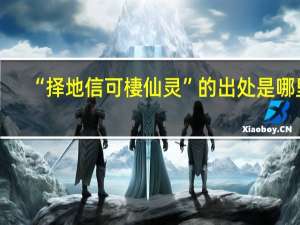 “择地信可棲仙灵”的出处是哪里
