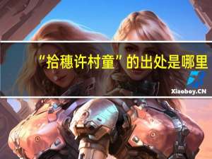 “拾穗许村童”的出处是哪里