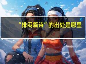 “排闷篇诗”的出处是哪里