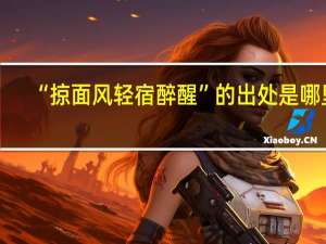 “掠面风轻宿醉醒”的出处是哪里