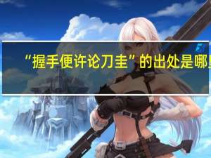 “握手便许论刀圭”的出处是哪里