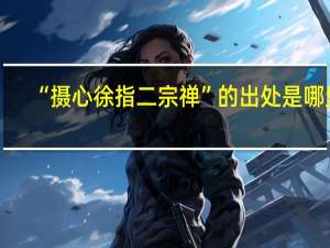 “摄心徐指二宗禅”的出处是哪里