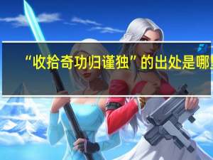 “收拾奇功归谨独”的出处是哪里