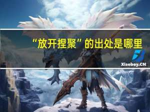 “放开捏聚”的出处是哪里